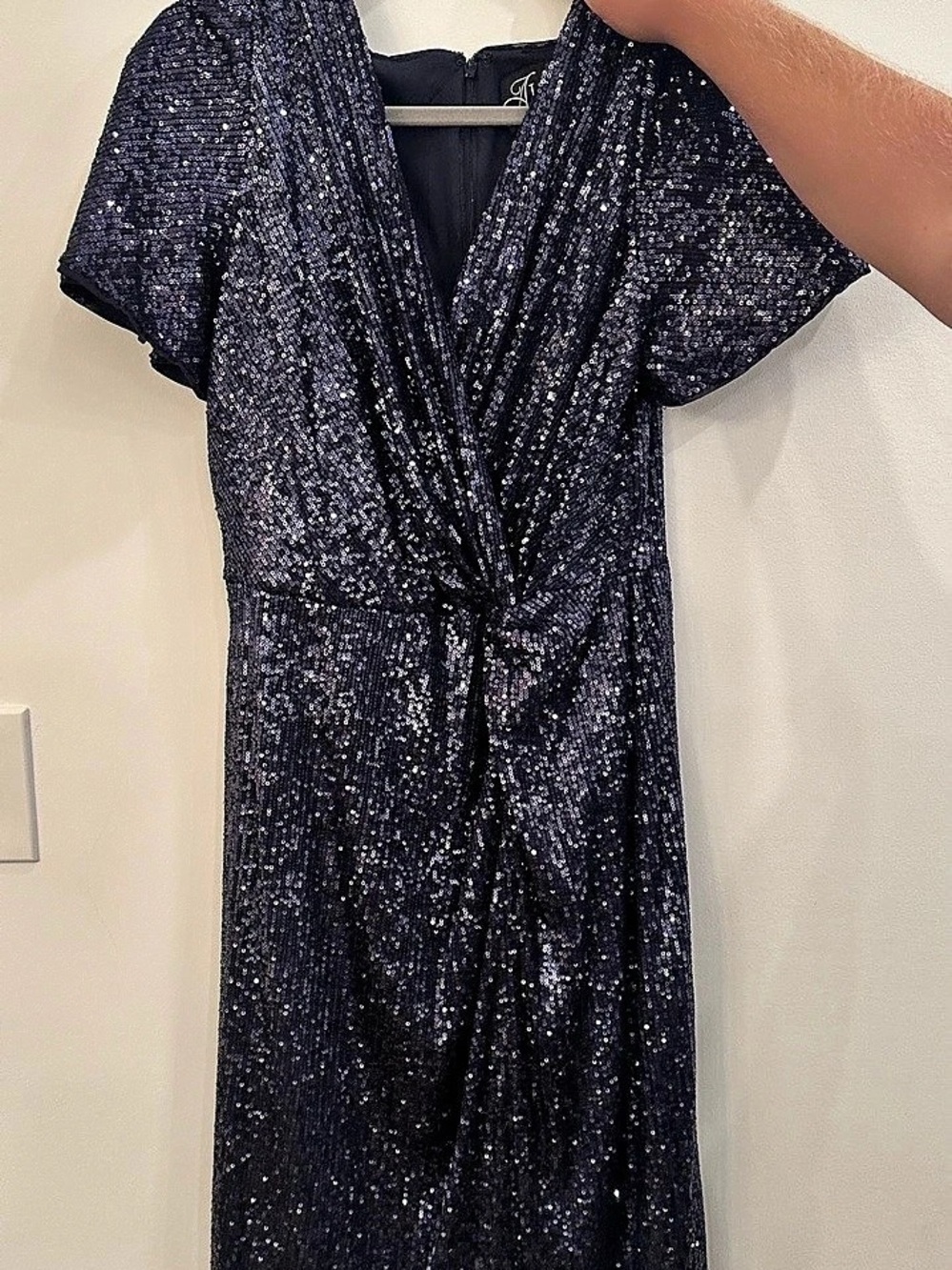 Alex Evenings Blue Sequin Midi Dress